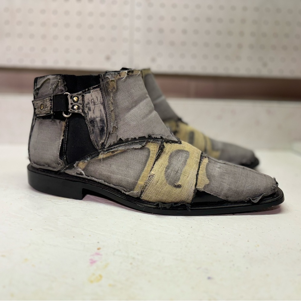 Distressed Designer Boots